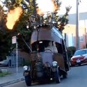 VIDEO: Fire-Breathing Car Ferries Mayor
