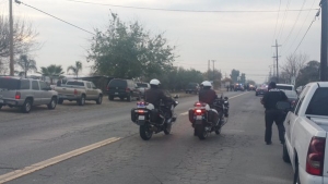 Police officers at scene of shooting