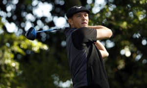 Apr 7, 2016; Augusta, GA, USA; Bryson DeChambeau hits his tee shot on the 2nd hole during the first round of the 2016 The Masters golf tournament at Augusta National Golf Club. Mandatory Credit: Rob Schumacher-USA TODAY Sports